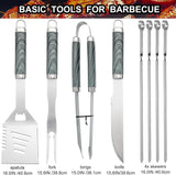 Grilljoy 24-Piece BBQ Tool Set with Thermometer & Injector