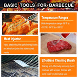 Grilljoy 24-Piece BBQ Tool Set with Thermometer & Injector