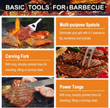 Grilljoy 24-Piece BBQ Tool Set with Thermometer & Injector