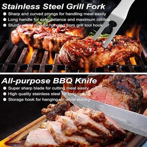 POLIGO 29-Piece BBQ Grill Set – Stainless Steel Tools with Storage Bag