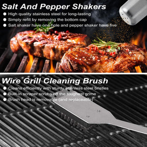 POLIGO 29-Piece BBQ Grill Set – Stainless Steel Tools with Storage Bag