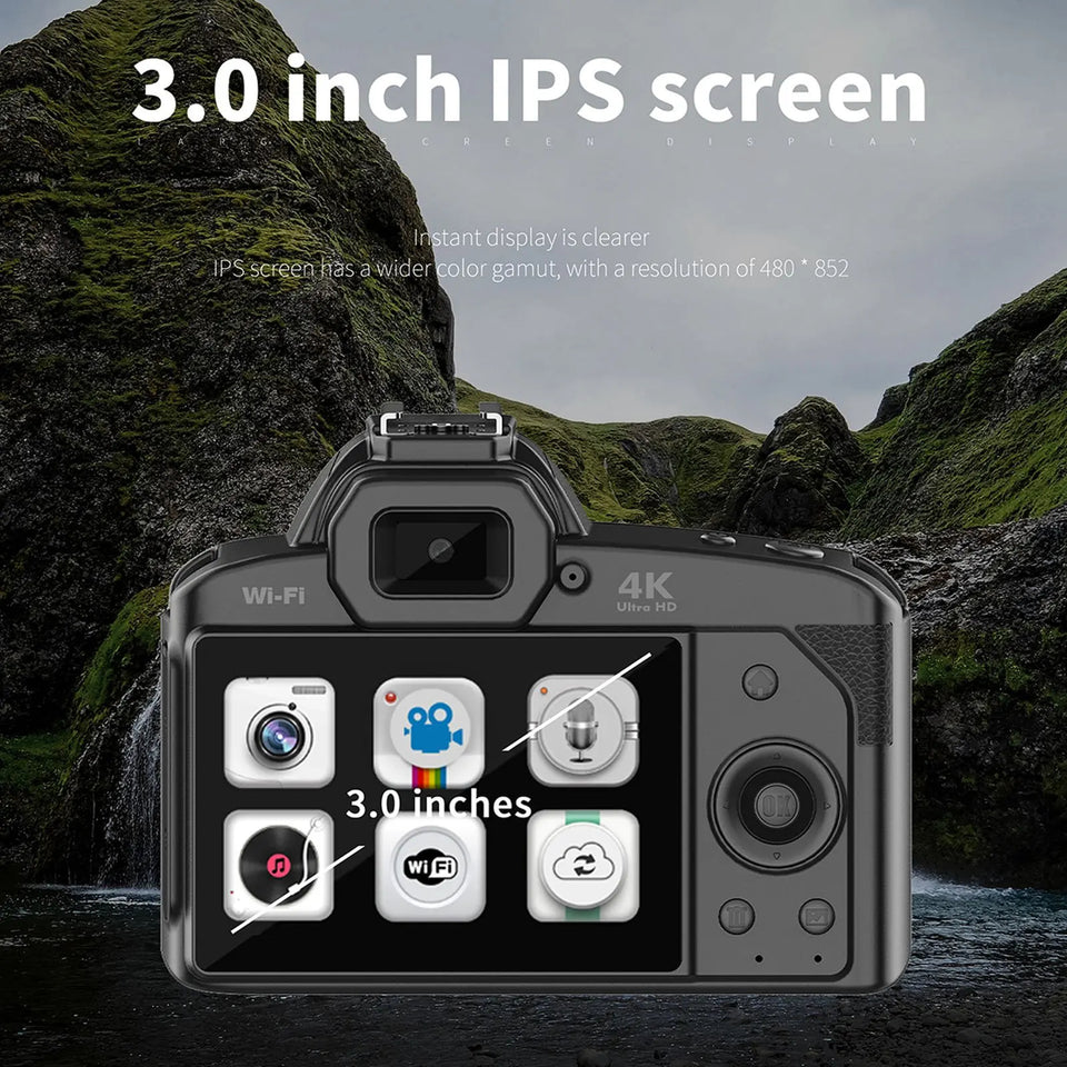 3 Zoll ips Digital kamera 4k 64mp Farbdisplay 16x