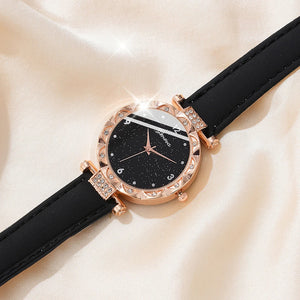Damenuhren 5-teiliges Set Luxus Strass Damenmode Elegante
