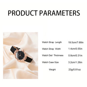 Damenuhren 5-teiliges Set Luxus Strass Damenmode Elegante