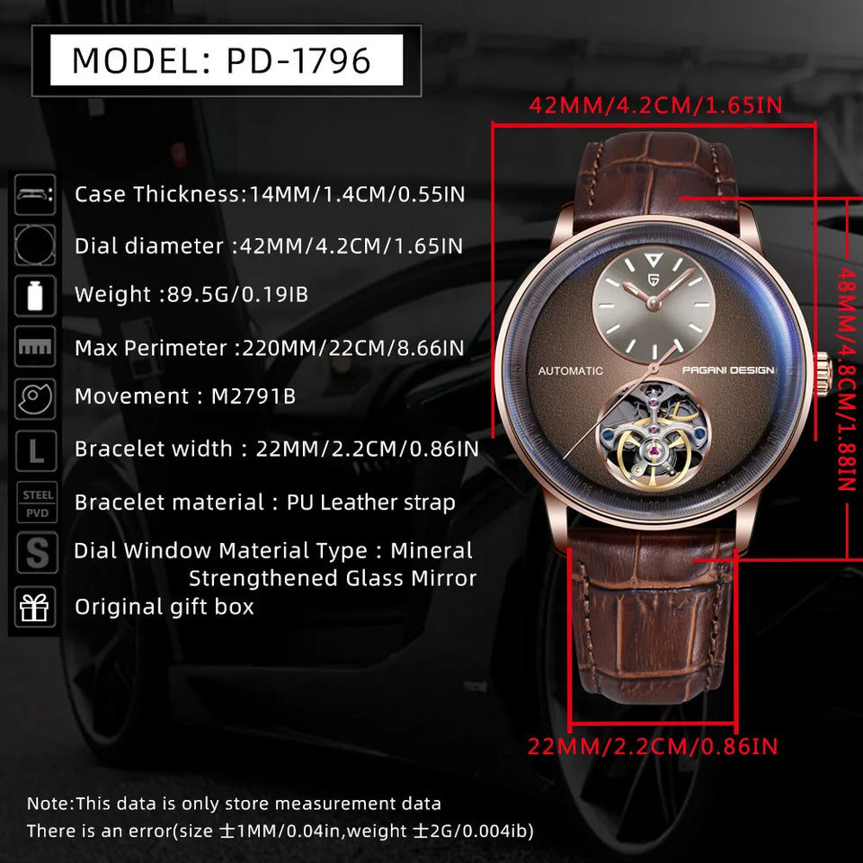 PAGANI DESIGN Neue 42 MM Pilotenuhr Mode Freizeit