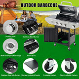 3-Burner Propane Gas Grill with Side Burner – 37,000 BTU