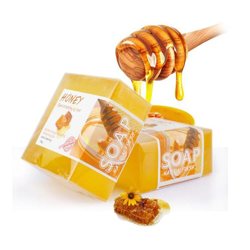 Natural Honey Handmade Soap Set with Essential Oils - 100g x 2pcs, Unisex, Perfect for Home or Travel