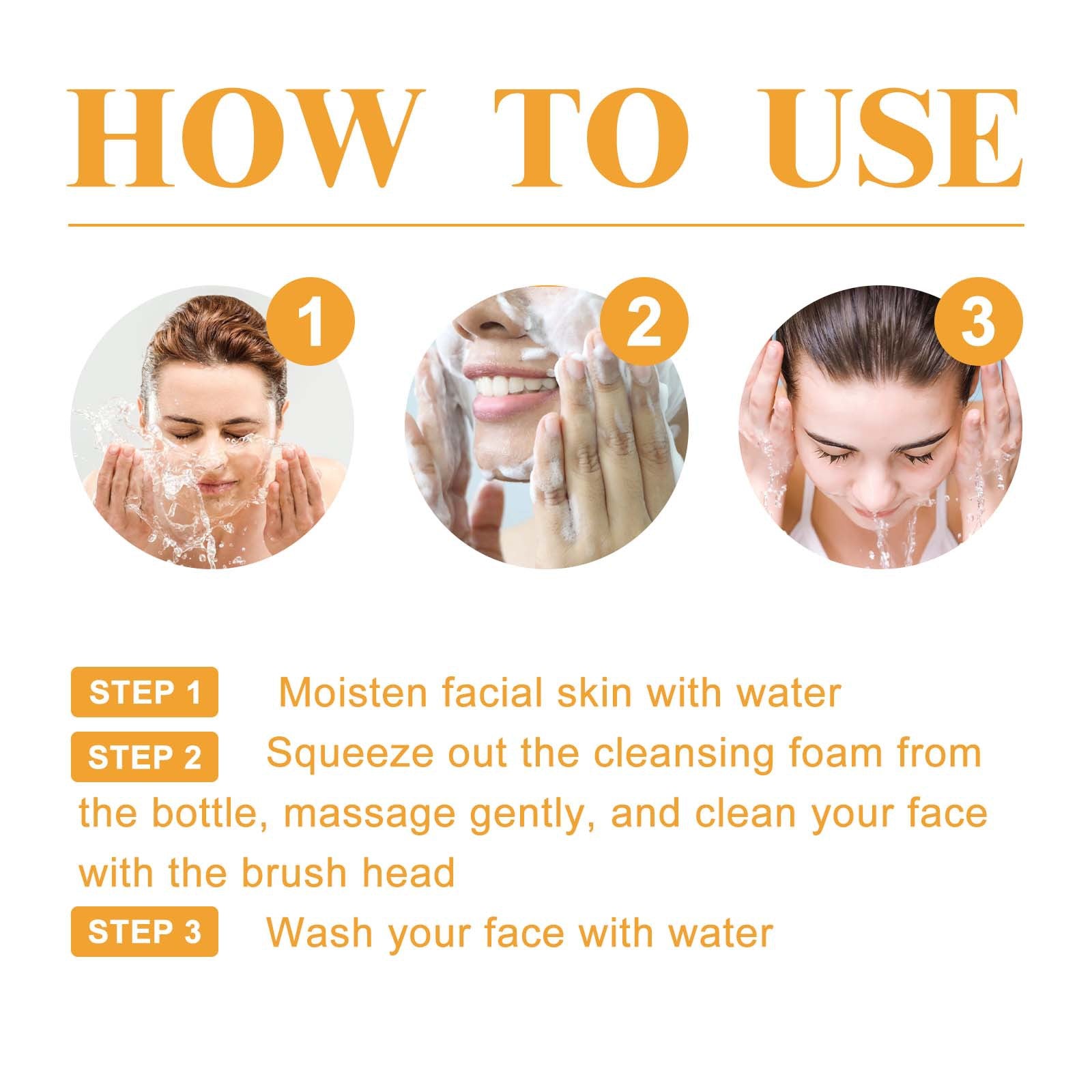 Turmeric Cleanser Anti Acne Oil Control Blackhead Remover Skin Cleansing Brightening Rejuvenation Face Wash Foam Face Cleanser