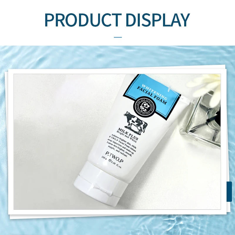 PTWOP Whitening Facial Cleanser Foam Moisturizing Deep Remove Cleansing Acne Milk Oil Control Exfoliating Shrink Pores Face Wash