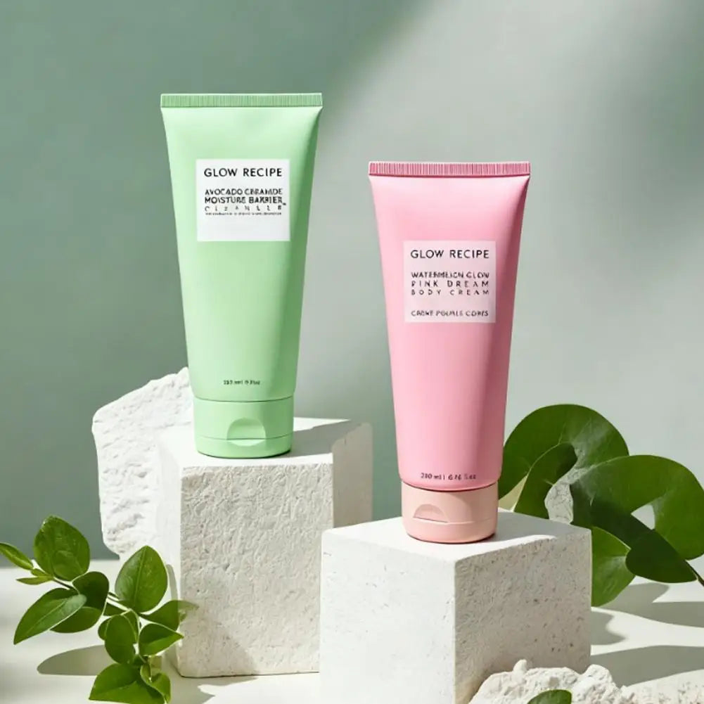 Glow Recipe Avocado Cleanser 150ml & Watermelon Body Cream 200ml - Moisturizing Barrier, Gentle Facial Body Skincare