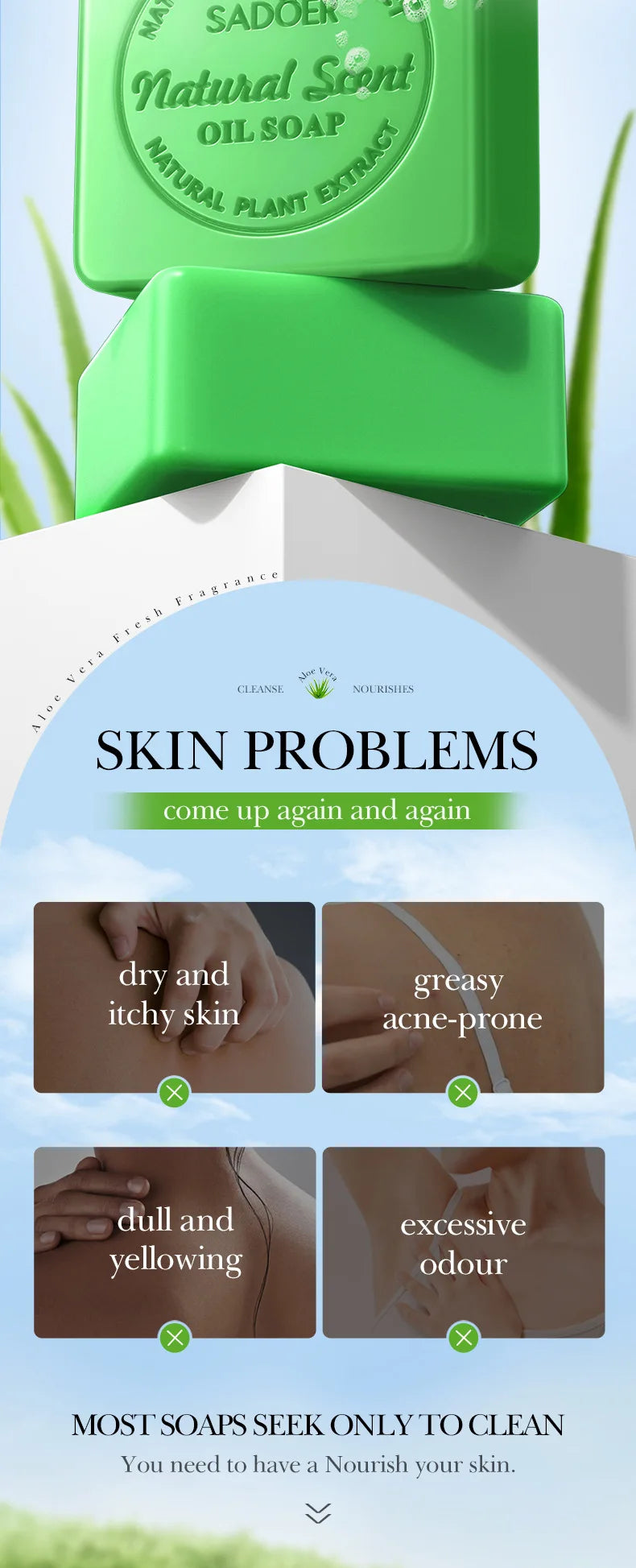 100g Natural Aloe Vera Essential Oil Soap Body Cleaning Leg Body Cleansers Brightening Face Soap Tender Skin Care Beauty