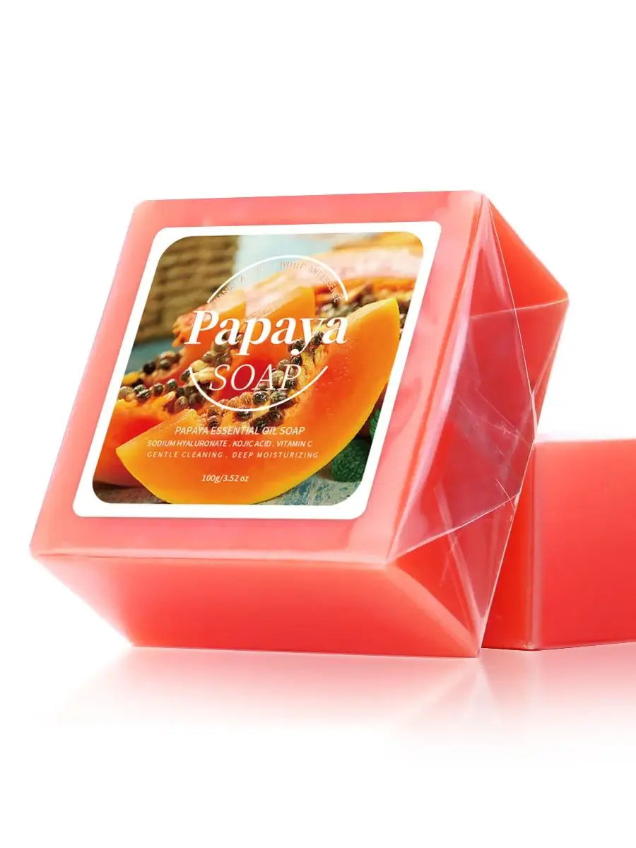 100g B+ Papaya Extract Nourishing Handmade Soap Deep Cleansing Whitening with Coconut Goat Milk Soap