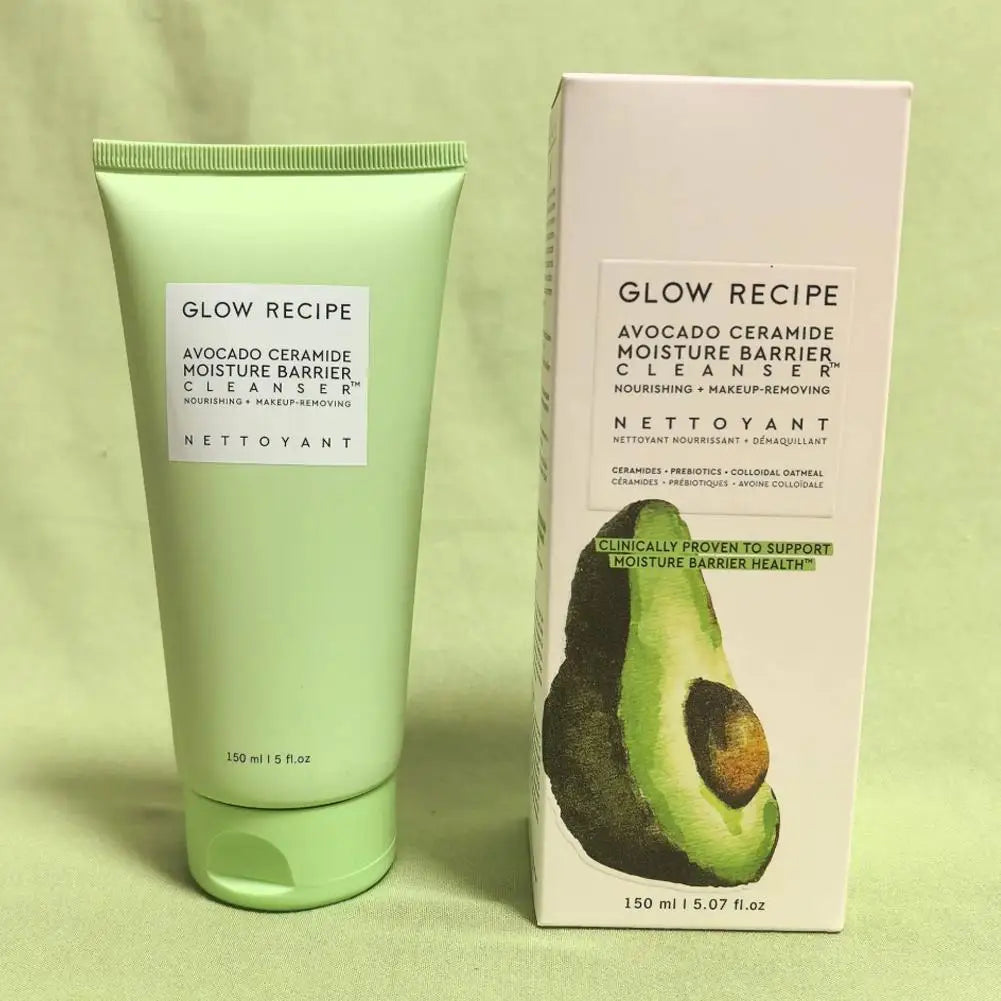 Glow Recipe Avocado Cleanser 150ml & Watermelon Body Cream 200ml - Moisturizing Barrier, Gentle Facial Body Skincare