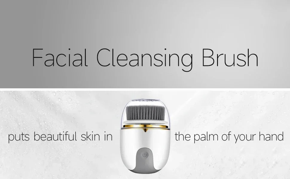 3 in 1 Ultrasonic Facial Cleanser Brush Electric Cleansing Face Brush 360° Rotate Automatic Brush Machine Deep Clean Beauty Tool