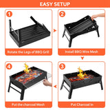 Portable Foldable Charcoal BBQ Grill – Lightweight & Compact