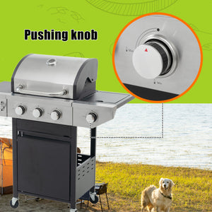 3-Burner Propane Gas Grill with Side Burner – 37,000 BTU