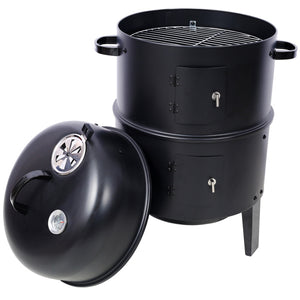16-Inch Charcoal Smoked Vertical Grill – Portable Outdoor Smoker