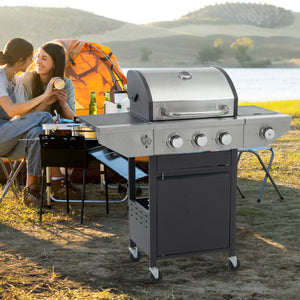 3-Burner Propane Gas Grill with Side Burner – 37,000 BTU