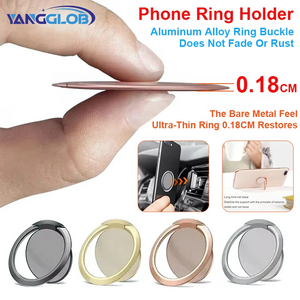 Ultra-Thin Metal Phone Ring Holder – Magnetic Car Mount & Stand